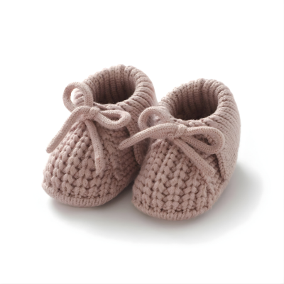 Weiche Baby Strickschuhe – Atmungsaktiv & Sicher 0–18 Monate Rosa
