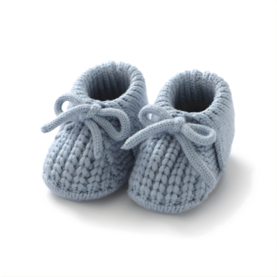 Weiche Baby Strickschuhe – Atmungsaktiv & Sicher 0–18 Monate Blau