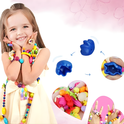 100er Pop Perlen DIY Schmuckset – Kreativ & Prinzessin-Spaß