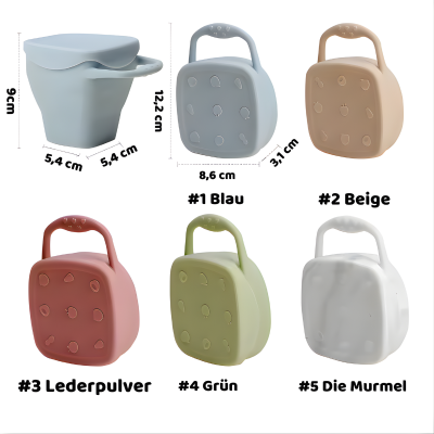 Baby Silikon Snackbecher – Auslaufsicher, sicher & tragbar für Kleinkinder