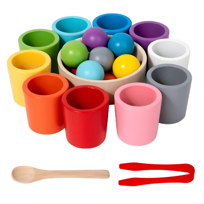 Montessori Farbspiel-Becher – Farben & Formen spielerisch lernenc