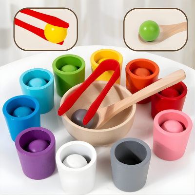 Montessori Farbspiel-Becher – Farben & Formen spielerisch lernenc