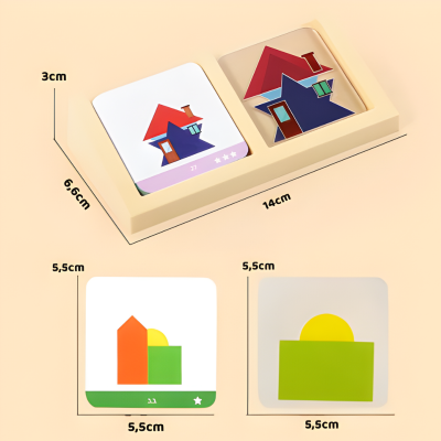 Haus Design Puzzle – Montessori Logikspiel für Kinder