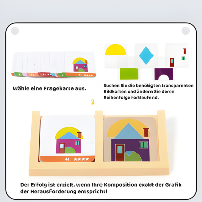 Haus Design Puzzle – Montessori Logikspiel für Kinder
