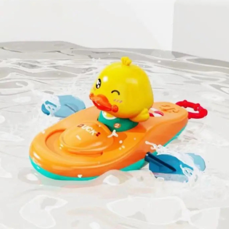 Kleines Entenboot – Spaß & Lernspielzeug für sterben Badewanne Ente Orange Kanu