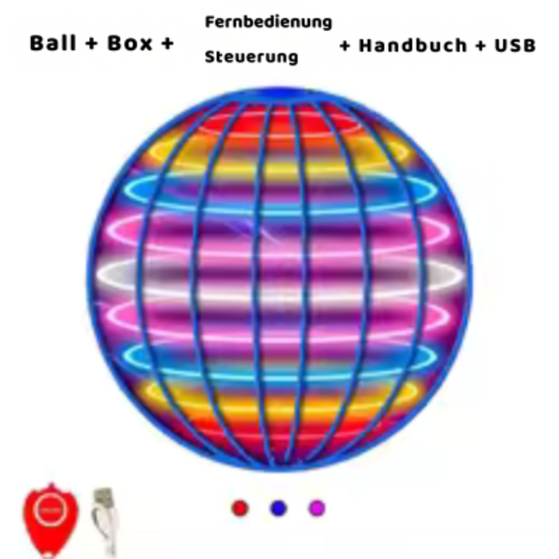 Magischer schwebender LED Ball mit bunten Lichtern Blau