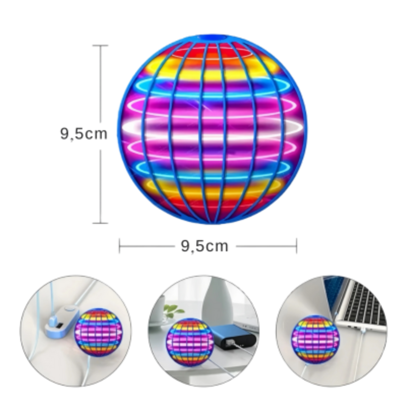 Magischer schwebender LED Ball mit bunten Lichtern