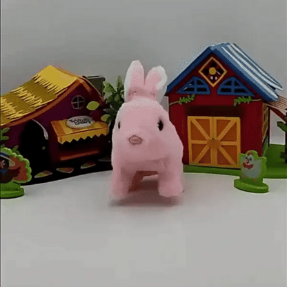 Niedlicher elektronischer Hase – Lebensechtes Hüpfen und fröhliche Bewegung