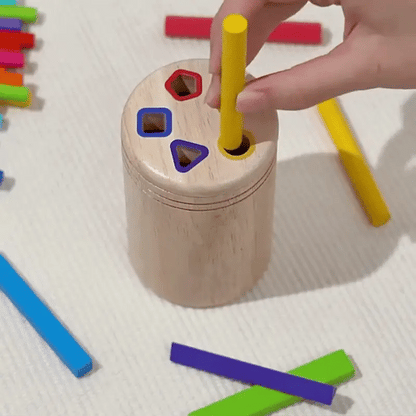 Holz Montessori Sortierspiel – Farben & Formen lernen