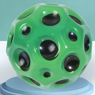 Hochelastischer Lochball – Weicherer Sprung- und Stressball für draußen Grün