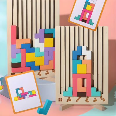 Baustein & Puzzle-Spiel – Eltern-Art Spaß & logisches Denken