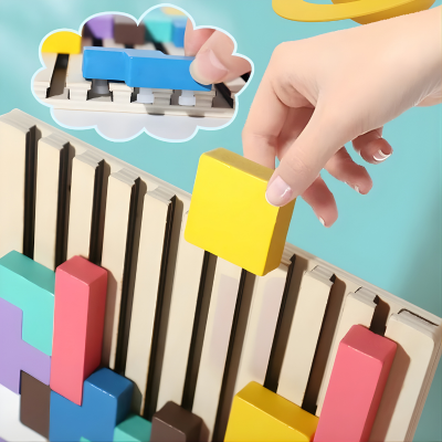 Baustein & Puzzle-Spiel – Eltern-Art Spaß & logisches Denken