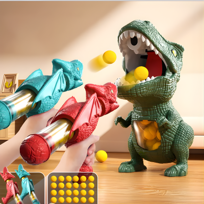 Interaktiver Dino Ball Schütze– Spiel, Aktion & Lernen vereint Dinosaurier-2 (2 Blaster)