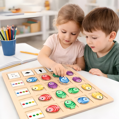 Montessori Holzspiel – Logisches Denken & Farben spielerisch lernen