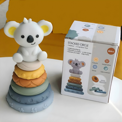 Weich Silicone Montessori Blöcke – Lernen, Stapeln & Spielen