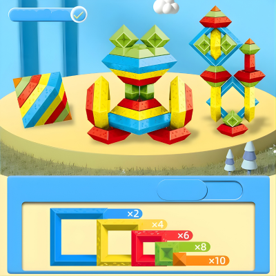 Montessori Pyramiden-Stacking Satz – 30 Bausteine für Kreativität