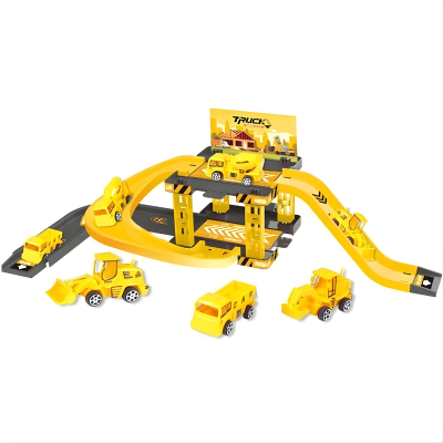Dino Parken Schiene– Actionreiches Auto-Spielset für Kinder Gelb