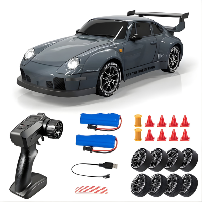 Hoch-Geschwindigkeit RC Drift Auto 2.4G – Mega Leistung & echtes Rennfeeling Dunkel Grau mit 2 Akku