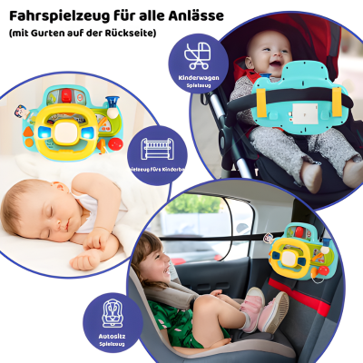 Interaktives Lenkrad für Babyautos – Musik, Geräusche & Lernen