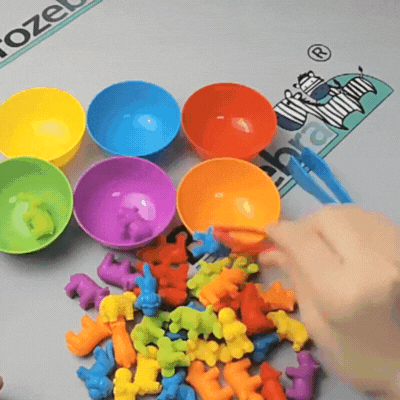 Montessori Regenbogen Tiere – Sortieren, Zählen & Lernen
