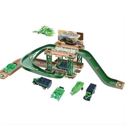 Dino Parken Schiene– Actionreiches Auto-Spielset für Kinder Grün