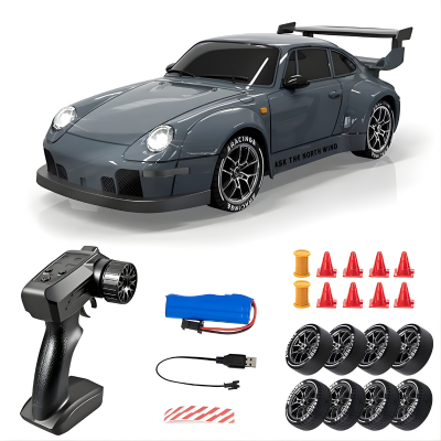 Hoch-Geschwindigkeit RC Drift Auto 2.4G – Mega Leistung & echtes Rennfeeling Dunkel Grau mit 1 Akku