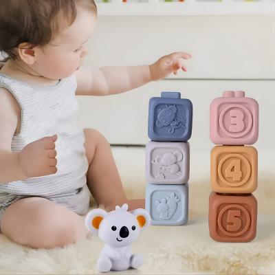 Weich Silicone Montessori Blöcke – Lernen, Stapeln & Spielen