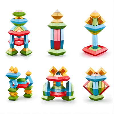 Montessori Pyramiden-Stacking Satz – 30 Bausteine für Kreativität