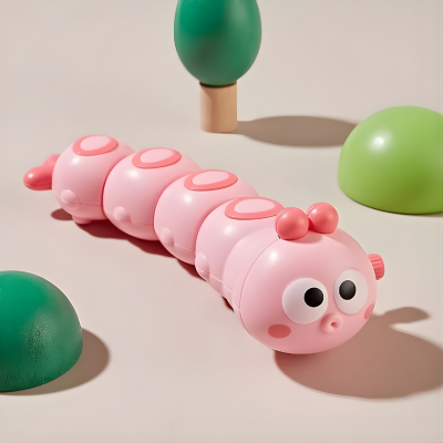 Süße Cartoon-Krabbelraupe – Spaßiges Uhrwerk-Spielzeug für Kids Rosa