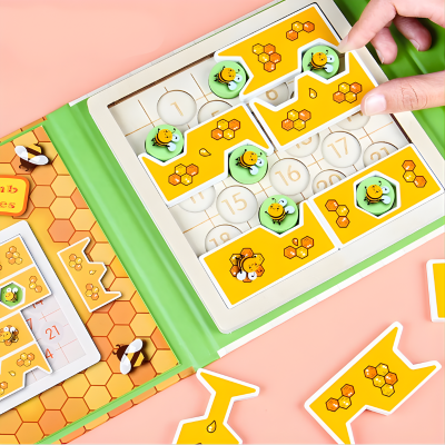 Kinder Holzspielzeug Magnetisches Biene Puzzle für Logik & Kreativität