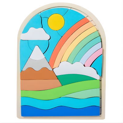 Regenbogen Puzzle – Kreatives Lernspielzeug für Kinder ab 3 Jahren Regenbogen