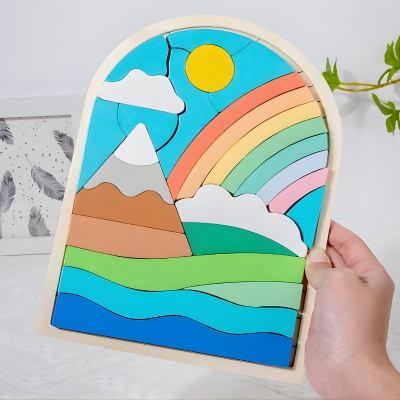 Regenbogen Puzzle – Kreatives Lernspielzeug für Kinder ab 3 Jahren