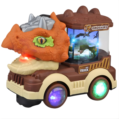 Dinosaurier-Elektrospielzeugauto mit Licht & Musik – Spielspaß pur für Kinder Braun