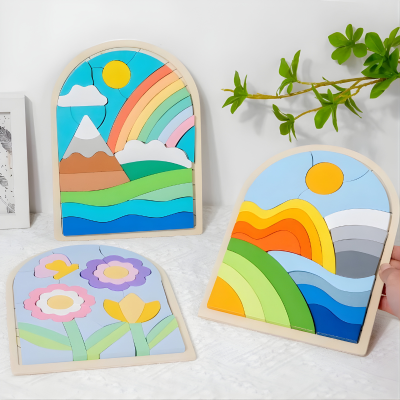 Regenbogen Puzzle – Kreatives Lernspielzeug für Kinder ab 3 Jahren