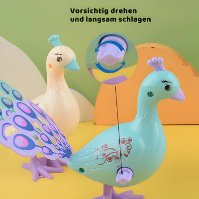 Klassischer Uhrwerk-Pfau – Kreatives Spielzeug ohne Batterien