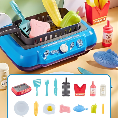 Induktions-Küchenspielset für Kinder – 20-teiliges Kochabenteuer Blau