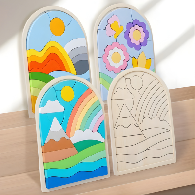 Regenbogen Puzzle – Kreatives Lernspielzeug für Kinder ab 3 Jahren