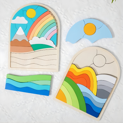 Regenbogen Puzzle – Kreatives Lernspielzeug für Kinder ab 3 Jahren