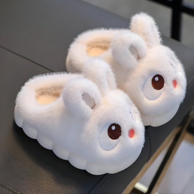 Flauschige Hase-Hausschuhe für Kinder – warm & bequem Weiß