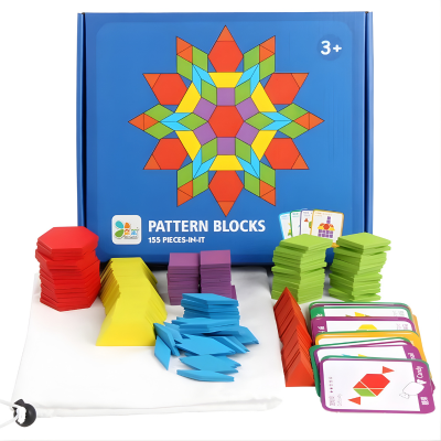 155-teiliger Montessori Holzpuzzle Satz – Lernen & Spielen Kartonverpackung