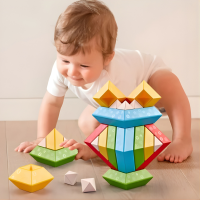 Montessori Pyramiden-Stacking Satz – 30 Bausteine für Kreativität