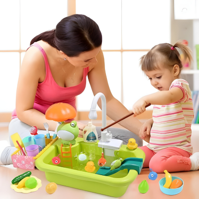Kinder Spielküchenspüle mit fließendem Wasser – Lernen & Spielen