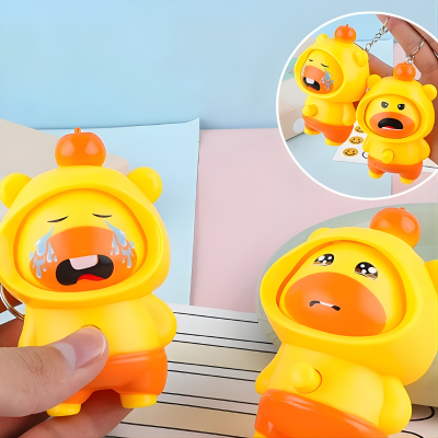 Capybara Lulu Schlüsselanhänger – Lustiger Dreh-Spaß mit 3 Gesichtern