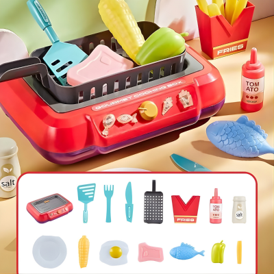 Induktions-Küchenspielset für Kinder – 20-teiliges Kochabenteuer Rot