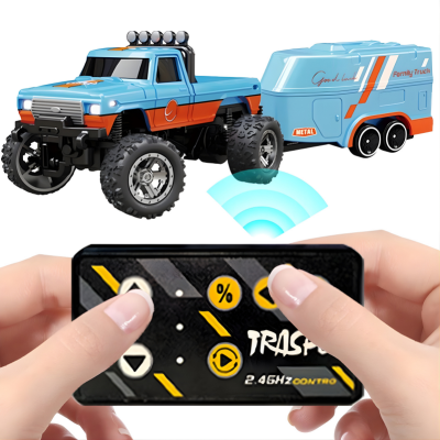 Mini Monster-Truck mit Licht & USB-C für Kinder Orange Blau
