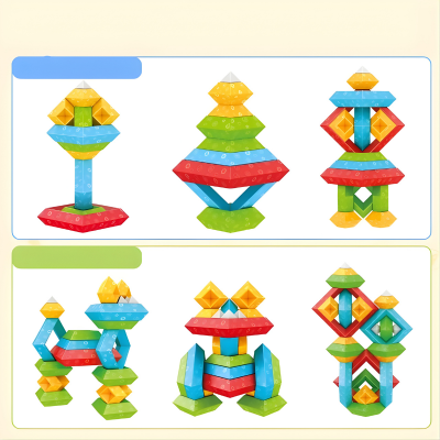 Montessori Pyramiden-Stacking Satz – 30 Bausteine für Kreativität
