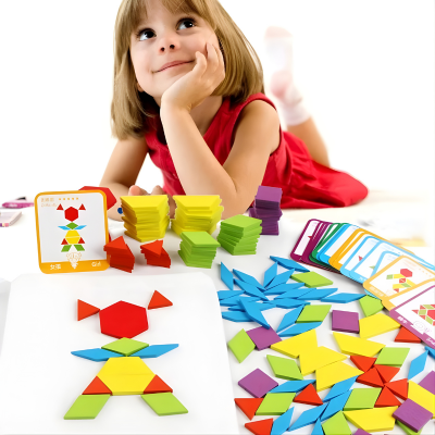 155-teiliger Montessori Holzpuzzle Satz – Lernen & Spielen