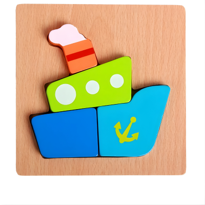 Holzspielzeug Puzzle für Jungen & Mädchen – Lernen & Spaß Schiff