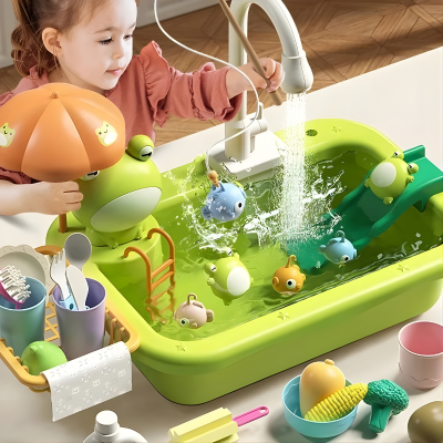 Kinder Spielküchenspüle mit fließendem Wasser – Lernen & Spielen