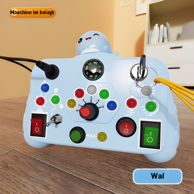 LED Busy Board Montessori – Interaktives Lernspielzeug Blau